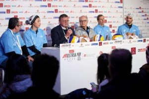 Пресс-конференция по волейболу на снегу